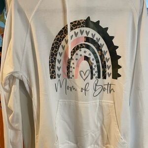 White 'Mom of Both' Hoodie